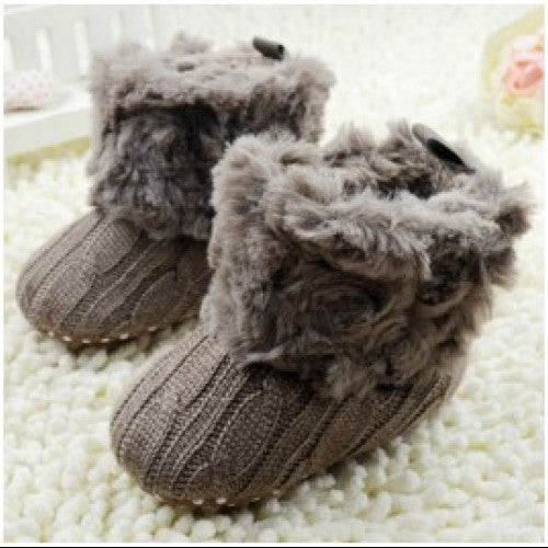 Newborn Baby Boots Crochet Knit Fleece Toddler