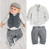 Baby Boys Clothing Set Vest+Long-sleeves Shirt+Long Pant