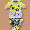 Kids Set Suit Baby Panda Cartoon Casual Long-sleeved Striped