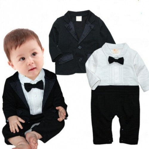 Bow Ties Rompers +Jackets Vestido Bebe Suit Clothing