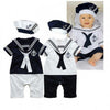 Boy Girl Sailor Collar Costume Suit Outfit Romper Pants